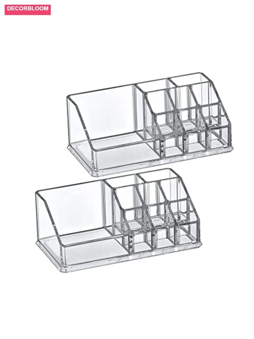 2-Pack Acrylic Cosmetic Organizer, Transparent Plastic Makeup Holder,